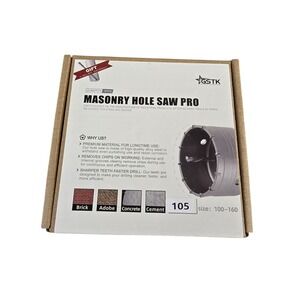GSTK Masonry Hole Saw Pro 100mm/4.133" Concrete Brick Cement Drill Cutter NISB